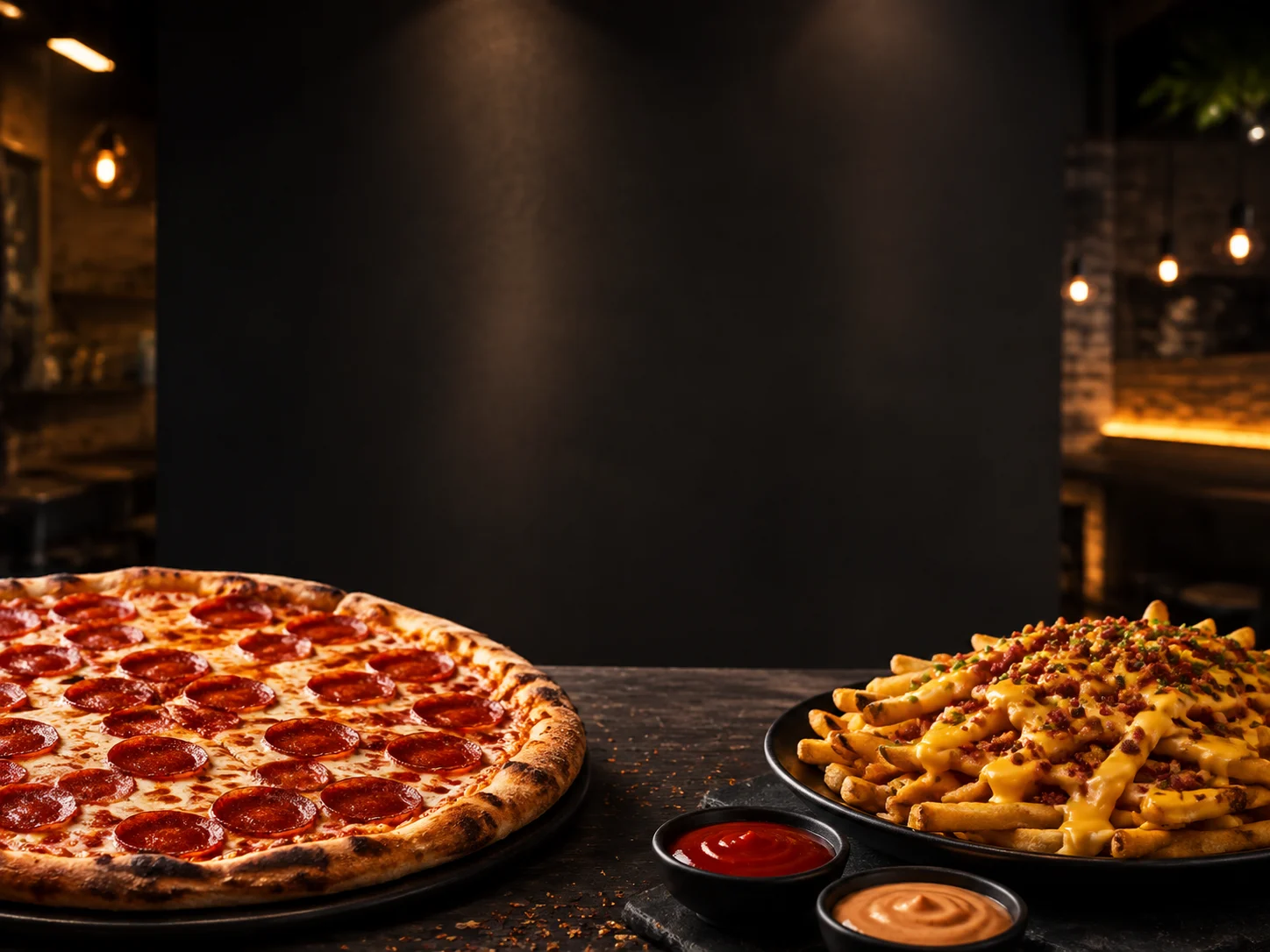 A freshly baked pizza ready to be served